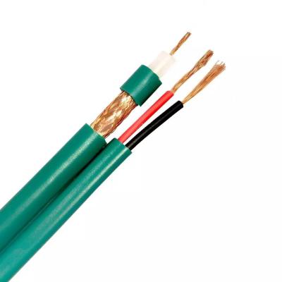 China KX8 + 2x1.00 Figura 8 cables coaxiales verde cctv kx8 cable Fabricante CCTV KX8 + 2C Cable coaxial con cable de alimentación en venta