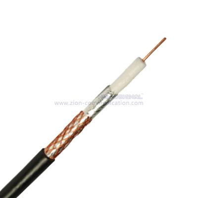 China SAT 50M doble blindaje Aluminio PET CuSn alambre trenzado 38% cobertura Cable coaxial 75 Ohm CATV Cable coaxial en venta