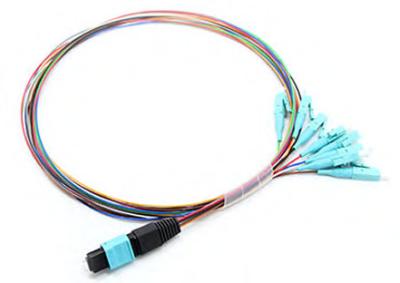 China 8 Fibers MPO to LC 8F MPO(male) -LC Fan-out 0.9mm 30-35cm Patch cable for sale