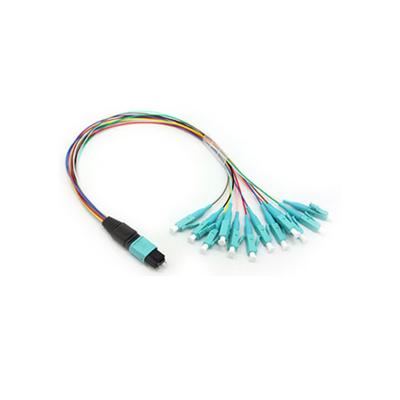 China 12 Fibers MTP to LC 12F MTP(male) -LC Fan-out 0.9mm 30-35cm Patch cable for sale