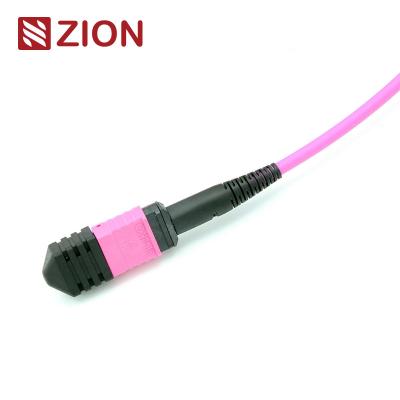 China 24 Fibers MTP Female To MTP Female OM4 3.0mm LSZH MTP Trunk Cable Custom Meters for sale