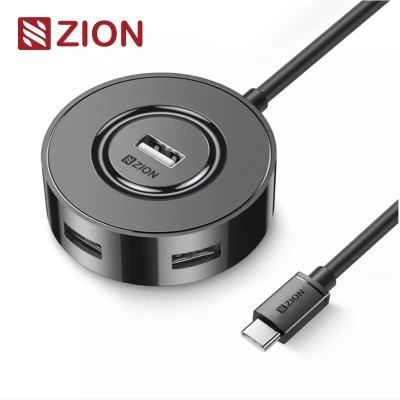 Chine Type-C 2.0 Ronde 4-Port Hub Noir Compact USB Type-C Hub pour une connectivité élargie à vendre