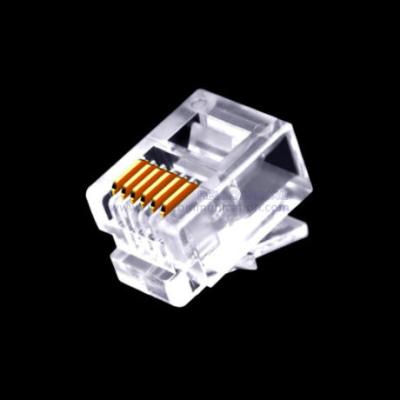 China Los accesorios del enchufe del conector de Cat3 6P6C RJ11 niquelan la galjanoplastia del escudo en venta