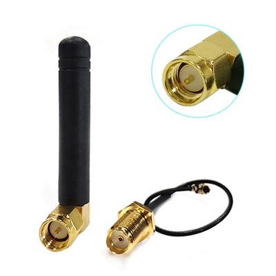 China Double Duck Antenna 2dBi 2.4Ghz Wifi Rubber RF 2.4G LTE Antenna With SMA Male Connector for sale