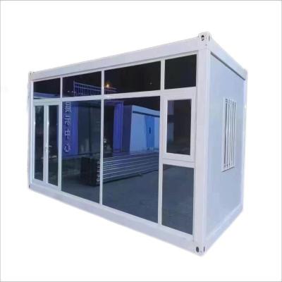 China Zonnekamers Glas Flat Pack Prefab Villa Container Huis Afneembaar Te koop