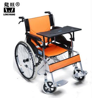 China Factory Folding Carbon Steel Wheelchair Good Quality Portable Lightweight Light Weight Folding Manual Wheelchair for sale