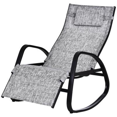 China Weightless Foldable Outdoor Chair Supergroup Steel Frame With Pillow Chair Lounge Recliner Rocking Chair for sale