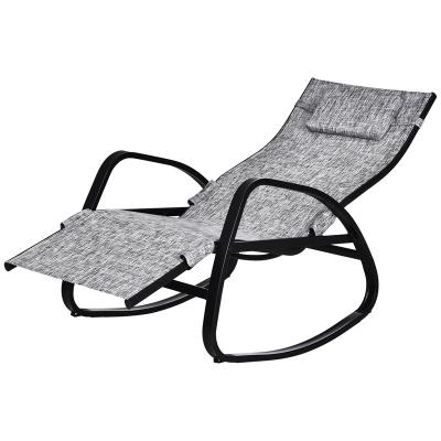 China Foldable High Quality Steel Frame Weightless Chair With Pillow Swing Lounge Recliner Rocking Chair for sale