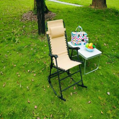 China Adjustable Outdoor Wide Recliner Weightless Lounge Chair Portable Folding (Height) With Headrest Patio Rocking Chair for sale