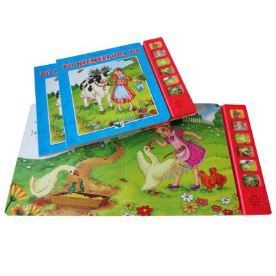 China paper & Custom Wholesale Cardboard Cartoon Cartoon With Sound Package And Six Buttons Cheap Kids Sound Books for sale