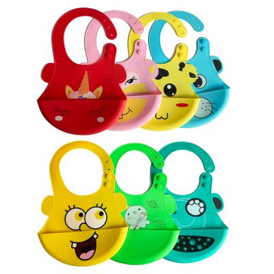 China Washable custom logo soft& waterproof silicone bib for girls and boys perfect for babies and toddlers for sale