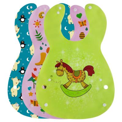 China Antibacterial Esummi In Stock Fancy Colorful PEVA Baby Bibs For Mealtime, Soft And Eco-friendly, Cute Animal Pattern for sale