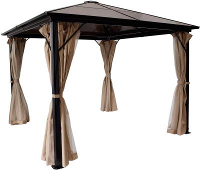 China 10*10ft Luxury Waterproof Fireproof Aluminum Outdoor Garden Tents Waterproof UV-resistance Material Shade With PC Cover for sale