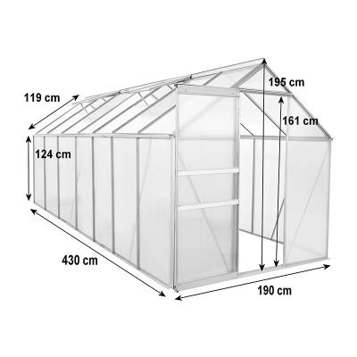 China Sale Small Easily Assembled Mini Aluminum Garden PE Greenhouse With Double Door Window For Breeding for sale