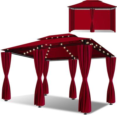 China Easy Assemble Gazebo 3 x 4 Steel LED Gazebo Including Side Walls Zipped with LED Lighting and Dule Square zu verkaufen