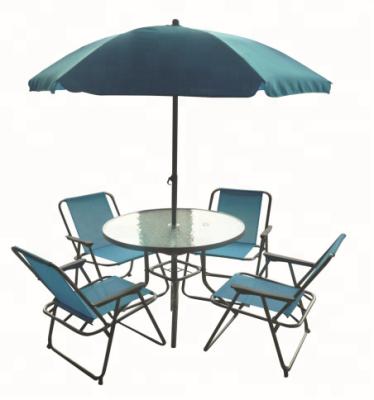 Κίνα Folded Outdoor Furniture Folded Garden Set Table And Chair With Umbrella 6sets προς πώληση