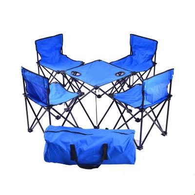 China Outdoor Folding Beach Chair Folding Camping Chair And Table With Packing Bag 83*23*38cm/3pcs for sale