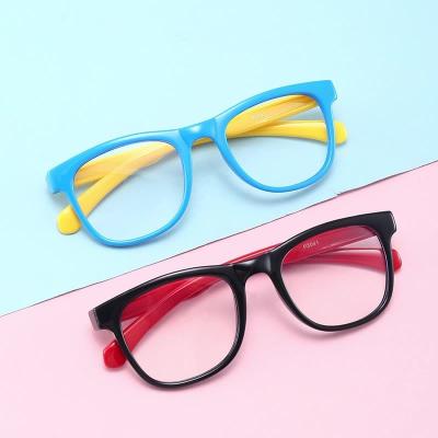 China For Reading Glasses Custom Logo Flexible Silicone Rectangle Frames Kids Glasses Blue Light Anti Blocking Kids Glasses for sale