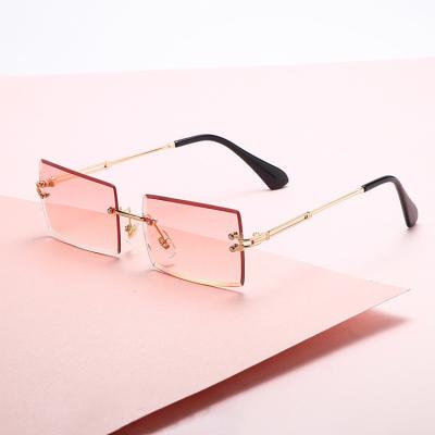 China 2022 Fashion Rimless Women Fashion Eyewear Women's Female Lady Rimless Sunglass Sun Glasses UV400 Sunglass for sale