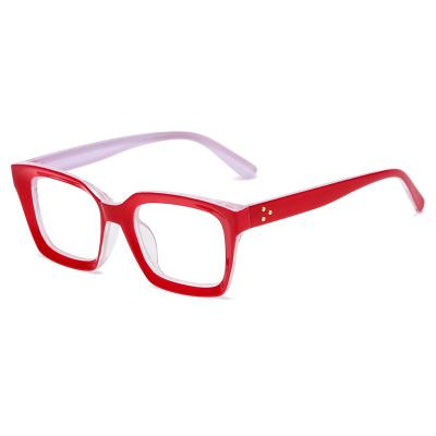 China Thin Square Optical Frames Acetate Glasses Frames Anti Blue Light Glasses For Women Man for sale