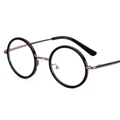 China Reading Glass Round Glass Metal Frame Non Prescription Glasses Retro Small Clear for sale