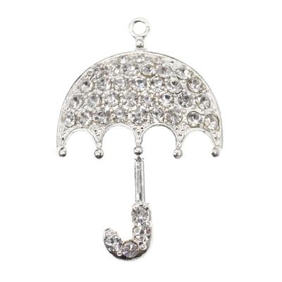 China Clear Vintage Rhinestone Crystal Umbrella Pendant Women Jewelry Pendant For Necklace for sale