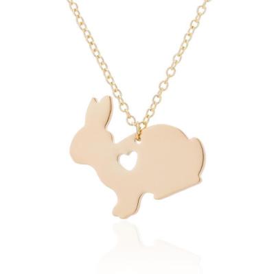 China Cute Cute Stainless Steel Easter Rabbit Pendant Charms Necklace For Easter for sale