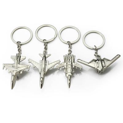 China Wholesale Alloy Designer 3D Metal Aircraft Key Chain Key Ring Flat Aircraft Keychains for sale