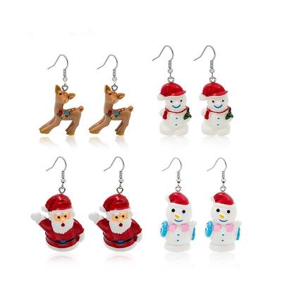 China Fashion Alloy Christmas Santa Claus Snowflake Deer Romantic Charm Earrings For Christmas Decoration for sale