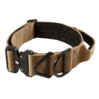 China Custom Heavy Duty Dog Collars 2 Inch Wide Tactical Military Grade Nylon Dog Collar For Large Dog for sale