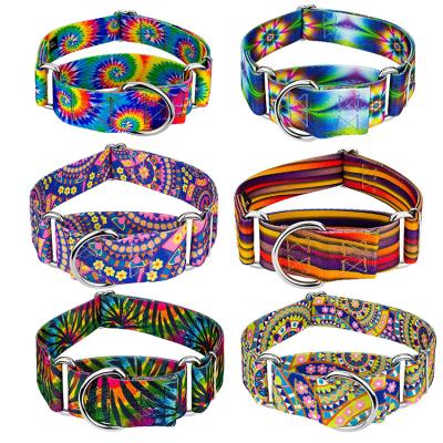 China Personalized Dog Martingale Collar Sublimation Heavy Duty Adjustable Dog Collar For Large Dogs for sale