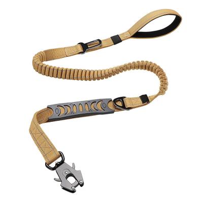 China Personalized Heavy Duty Dog Leash With Car Seat Belt Bungee Military Tactical Dog Leash With Swivel Frog Clip for sale