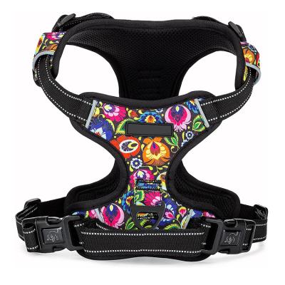 China Custom Designer Padded Dog Harness Vest Sublimation Printing Premium Dog Harness for sale