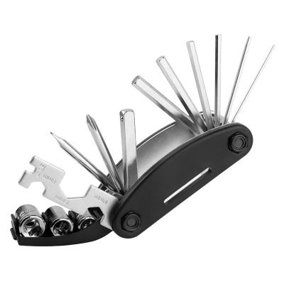 China Mini Tool Set Portable Wholesale 16 in 1 Pocket Mini Portable Bicycle Multi Tool Bike Tools Bicycle Repair Multifunctional Tool for sale