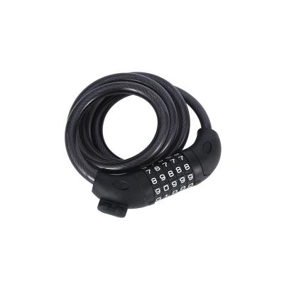 China Durable PVC Steel Lock Durable Steel Cable Lock Bicycle Codes Mountain Bike Band Five-Digit Steel Wire Lock for sale