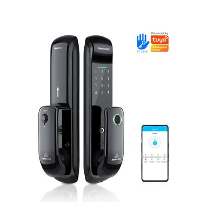 China Household Door Locks Zinc Apartment Tuya App Lock Home Security App Control Wifi Fingerprint Smart Door Lock for sale