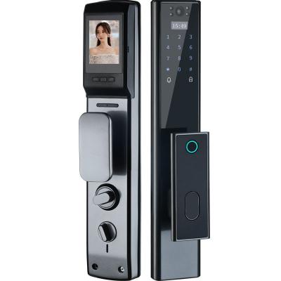 China Fingerprint Visible Lock Aluminum Alloy Doorbell Door Lock Smart Security Door Lock with CCTV for sale