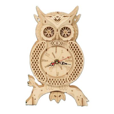 China Creative Cartoon Toy Crossover Small Animal Model Pendulum Clock DIY Puzzle Owl Jigsaw Puzzles Toys for sale