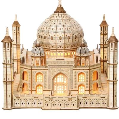 China Creative cartoon Toy Wholesale castle series building jigsaw puzzle toy interior can glow magic castle 3d puzzle for sale