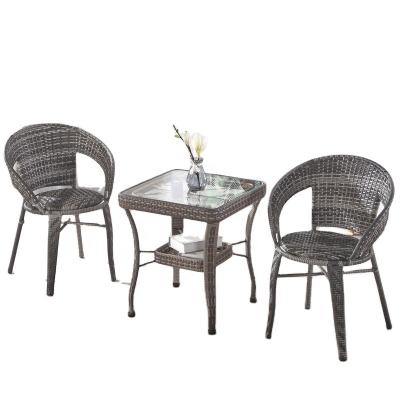 China Wholesale Price New Arrival Swivel Hotel Restaurant Garden Wedding Wicker Chairs Rattan Plastic Easy Carry Outdoor Chairs and Table for sale