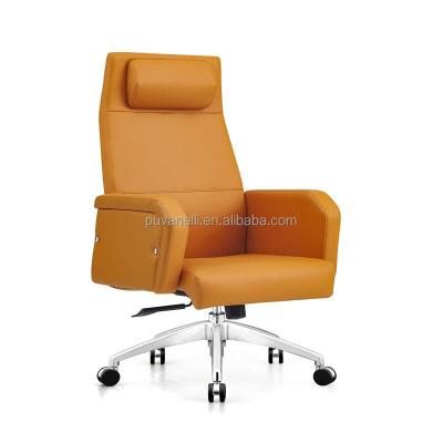 China Adjustable Modern Leather Executive Brown Office Leather Office Chair (Height) for sale