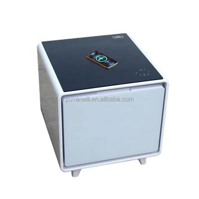 China (Other) Adjustable Sidebed Table 2 Drawers Locker Bedside Cabinet Metal Nightstand Cabinet Storage Fridge Table for sale