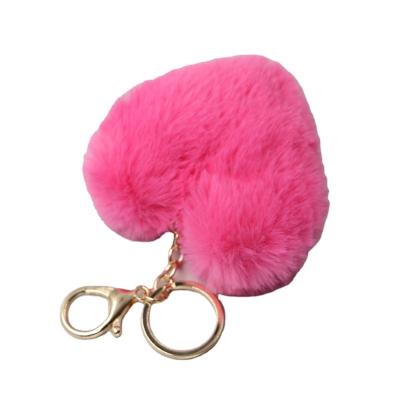 China Custom Single Pompom Rabbit Fur Chain Faux Fur /Faux Fur Head Pompom Colorful And Generous Real Fur Pendant for sale