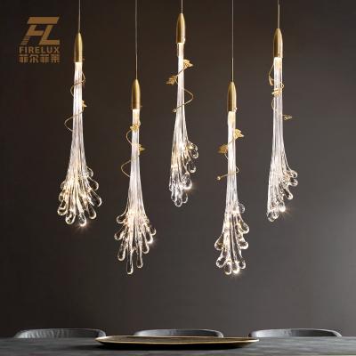 China Special European Nordic modern minimalist small-size decorative copper bedroom restaurant flower chandelier head light for home for sale