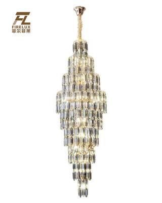 China Gorgeous modern Dubai crystal jewelry mall large clothing store k9 hotel application modern crystal chandeliers for villa for sale