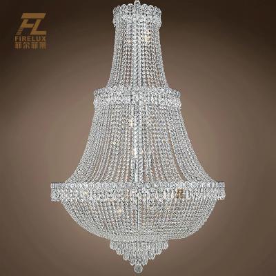 China Aisle Restaurant Chrome Modern Gold Hotel Lobby Wedding Elegant Large Size Custom Crystal Lampshades Wedding Pendant Lamp For Private Villa for sale