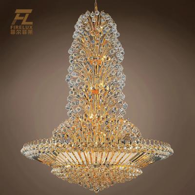 China Aisle restaurant hotel branch tree branch gold color pendant lamp modern custom large size crystal lampshades for private villa for sale