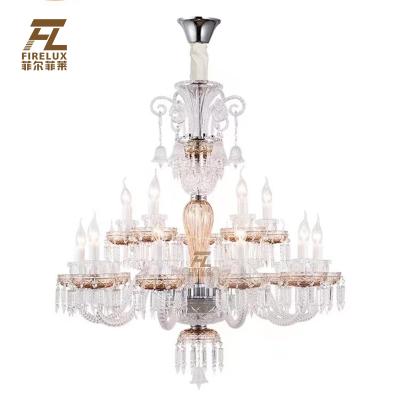 China Baccart Private Custom Multi Heads Contemporary Crystal Glass 6AM 8 Heads 10 Heads, 12 Heads, 15 Heads Glaze Hanging Chandelier Lights for sale