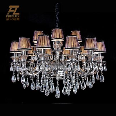 China European Customized Imperial Smoker Siljoy Crystal Luxury High Ending Rural Gray Project Led Candle Style Chandelier Light For Villa Hotel for sale