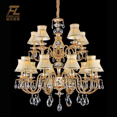 China European Customized Crystal Luxury High Ending Gold European Duplex Project Building Modern Led Candle Chandelier Light For Villa Hotel for sale